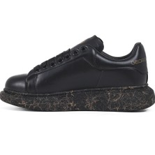 George Phoenix Old London Siyah Gold Desen Detaylı Taban  Sneakers Spor Ayakkabı