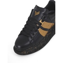 George Phoenix Old London Siyah Gold Desen Detaylı Taban  Sneakers Spor Ayakkabı