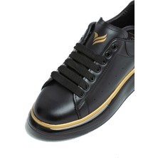 George Phoenix Old London Siyah Gold Şerit Detaylı Erkek Sneakers Spor Ayakkabı