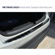 Fams Otomotiv Volkswagen Taigo 2022> Krom Arka Tampon Üstü Koruma P.çelik