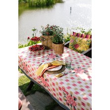 Vanelli Home Degrade Geçişli Gül Desenli 150x250 Dikdörtgen Masa Örtüsü