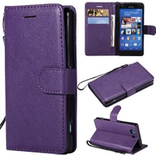 Mays Boutique Sony Xperia Z3 Mini Yüksek Kaliteli Deri Klasik Düz Renk Için Flip Case (Yurt Dışından)