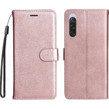 Mays Boutique Sony Xperia 10V Için Flip Case Yüksek Kalite Deri Klasik Düz Renk (Yurt Dışından)