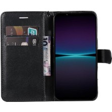 Mays Boutique Sony Xperia 1 Iv Için Flip Case Yüksek Kalite Deri Klasik Düz Renk (Yurt Dışından)