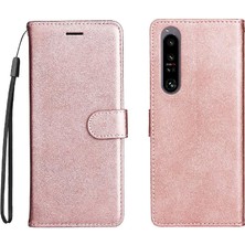 Mays Boutique Sony Xperia 1 Iv Için Flip Case Yüksek Kalite Deri Klasik Düz Renk (Yurt Dışından)