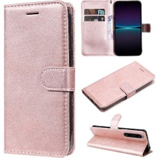 Mays Boutique Sony Xperia 1 Iv Için Flip Case Yüksek Kalite Deri Klasik Düz Renk (Yurt Dışından)