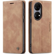 Mays Boutique Huawei P50 Manyetik Kapatma Darbeye Vintage Pu Deri Için Flip Case (Yurt Dışından)