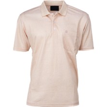 Oppland Erkek Pamuklu Merserize Kumaş T-Shirt Polo Yaka Kısa Kollu Kendinden Desenli Tam Kalıp