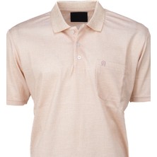 Oppland Erkek Pamuklu Merserize Kumaş T-Shirt Polo Yaka Kısa Kollu Kendinden Desenli Tam Kalıp