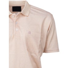 Oppland Erkek Pamuklu Merserize Kumaş T-Shirt Polo Yaka Kısa Kollu Kendinden Desenli Tam Kalıp