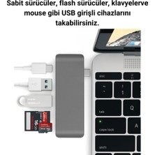 Coofbe 5in1 100W  Type-C Dönüştürücü Çevirici Hub Type-C USB Tf Sd Kart Dosya Aktarımı Type C To USB