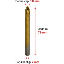 Titi 6176 Ok Tipi 4 Elmaslı Cam Fayans Delme Matkap Ucu 10 mm