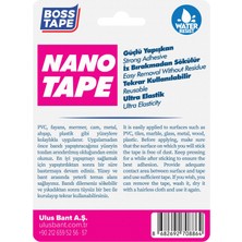 Boss Tape 2 Metre Çok Güçlü Çift Taraflı Nano Bant Pembe