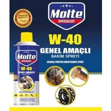 Molte W-40 Pas Sökücü Yağlayıcı Korozyon Önleyici Koruyucu Silah Temizleme Spreyi Çok Amaçlı Multi Sprey 400 ml