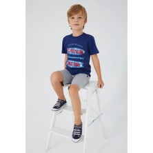 U.S. Polo Assn. 1361 Erkek Çocuk Bermuda Pijama Takım Parlement Mavi V2