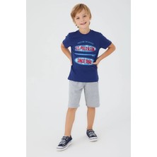 U.S. Polo Assn. 1361 Erkek Çocuk Bermuda Pijama Takım Parlement Mavi V2