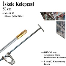 Badem10 Iskele Kelepçesi Inşaat Bağlantı 4 Parça Set Takım Dübelli 50 Cm