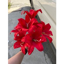 Konak 9lu Zambak Demet (Demonte) Kırmızı (Yapay Çiçektir)