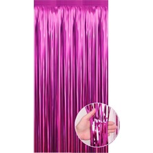 Parti Adresi Metalize Parti Perdesi Kapı ve Fon Perdesi Fuşya 90X240