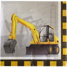 Parti Adresi Inşaat Temalı Peçete Doğum Günü Parti Peçetesi 16'lı