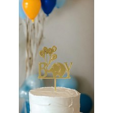 Parti Adresi Pasta Süsü Boy Yazılı Altın Renk