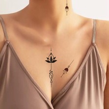 Mecit Tuhafiye Lotus Çiçeği Vucut Için Geçici Dövme