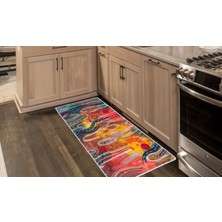 Colorix Carpet Kaymaz Taban Tezgah Önü Mutfak Paspası 75X150 cm No: 787