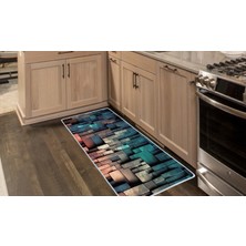 Colorix Carpet Kaymaz Taban Tezgah Önü Mutfak Paspası 75X150 cm No: 1058