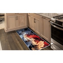 Colorix Carpet Kaymaz Taban Tezgah Önü Mutfak Paspası 75X150 cm No: 1017