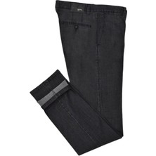 Notra Erkek Spor Yan Cep Kot Pantolon Regular Fit 290 BGL-ST03814 Keten Kumaş Füme Renk