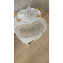 Zesa Home 6 Lı Kahve Yanı Şık Sunum Pçetesi Güpür Tül Peçeteler