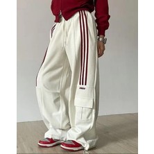 Edvess High Quality Retro American Style Bol Yan Cepli Eşofman Altı Pantolon Sweatpants