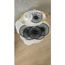 Zesa Home 6 Lı Kahve Yanı Şık Sunum Pçetesi Güpür Tül Peçeteler