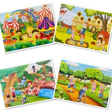 Yıldız Kardeşler 72'şer Parça 28 x 39 cm +5 Yaş Çocuk Puzzle Seti (4 Adet)