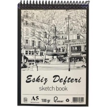 Artlantis Eskiz Defteri A5 Spralli 50 Yaprak 1 Adet 100 gr 148X210 mm Sketch Book Üstten Açılmalı Ezkiz Defteri