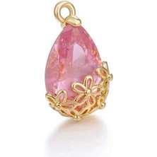Rahshine Zirkon Taşlı Damla Küpe | Pembe