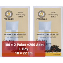 FERRAGNI Home Porcellana Firenze Çay Demleme Poşeti (Çay Filtresi) 10*22 Cm( L Boy)  100 Lü 2 Paket (200 Adet)