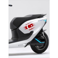 Sticker Usta Yırtıklı Türk Bayrağı Araba Oto Motosiklet Karavan Sticker 00034