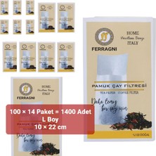 FERRAGNI Home Porcellana Firenze Çay Demleme Poşeti (Çay Filtresi) 10*22 cm ( L Boy)  100 Lü  14 Paket (1400 Adet)