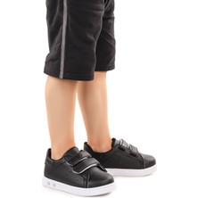 Kiko Kids Royzo Cırtlı Işıklı Erkek Bebek Spor Ayakkabı Siyah