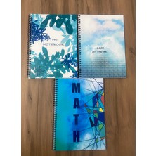 Yuel's Notebook 3'lü Defter Seti A4 Blue Serisi Kareli Spiralli Okul Defterleri