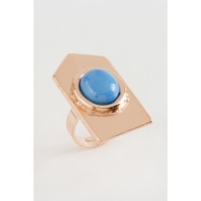 Feryal Üçgen Turkuaz Taşlı Yüzük