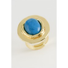 Feryal Oval Turkuaz Taşlı Yüzük