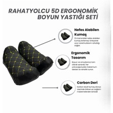 Trobus Rahatyolcu 5d Ergonomik Boyun Yastığı Seti 2 Adet Siyah Sarı