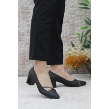 Mehmet Mete 916 Fashion Klasik Topuklu Taşlı Kadın Ayakkabı