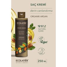 ECOLATIER Saç Balsamı Derin Canlandırıcı Yumuşatıcı Nemlendirici, Kırılmayı Önler Organik Argan 250 ml / Hair Balm, Saç Kremi