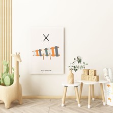 Pegziz x Harfi Alfabe Minimalist Kanvas Tablo - Bebek Odası Dekorasyon - Çocuk Odası Tablo