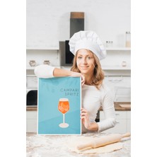 Pegziz Campari Spritz Kokteyl Minimalist Kanvas Tablo - Cafe Dekor - Salon Mutfak Için Duvar Dekoru