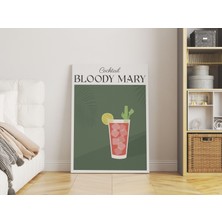 Pegziz Bloody Mary Kokteyl Minimalist Kanvas Tablo - Cafe Dekor - Salon Mutfak Için Duvar Dekoru