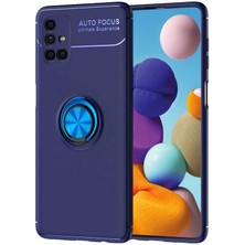 Kilifone - Galaxy M51 Uyumlu Kılıf Yüzüklü Auto Focus Ravel Karbon Silikon Kapak